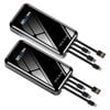 Maxxlee 2x BLACK 20000mAh Powerbank Built-in 3 Cables High Capacity Battery Charger for Android iPhone