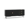 Kina 180cm Black Oak Ripple Slatted Sideboard