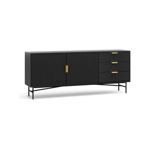 Kina 180cm Black Oak Ripple Slatted Sideboard