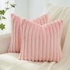 Gioia Casa Faux Fur Cushion Covers - Pink, 45cm x 45cm (Pack of 2)