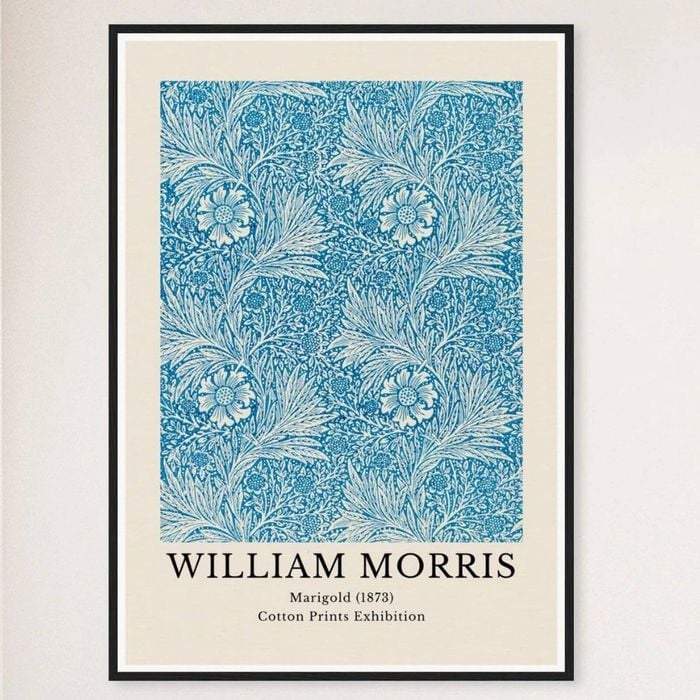 Galrie William Morris Marigold Cotton Print Exhibition from 1873 - Timeless Artistry, Black Frame, A1 60 x 84cm (23 x 33inch)