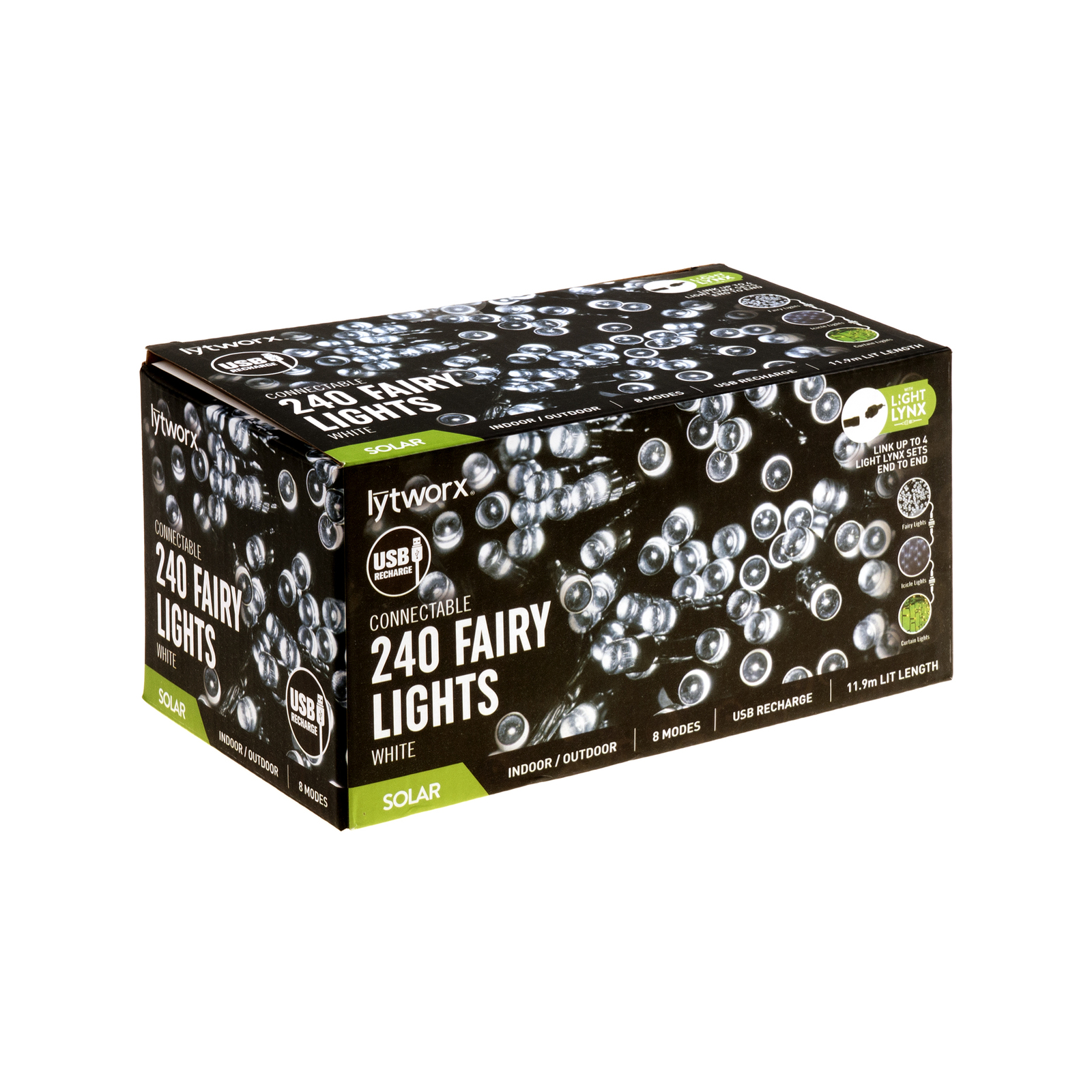 Lytworx 240 White Solar / USB Connectable Fairy Lights