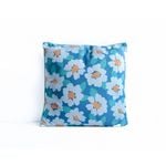 Rayell Indoor Square Cushion Delicate Daisies Ocean Blue 45x45cm