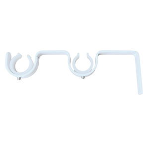Pillar 16/25mm White Double Universal Curtain Rod Bracket