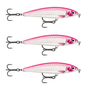 3x Rapala 10cm X Rap Magnum Prey Lipless Hard Body Fish Lures - Hot Pink UV