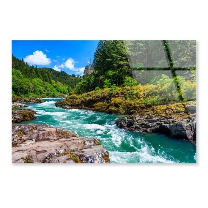 Mountains, River Russia   Print 100% Australian Made 90 x 60cm  (Acrylic)