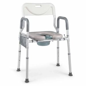 Costway 3in1 Bedside Commode Chair Adjustable Toilet Padded Seat Senior