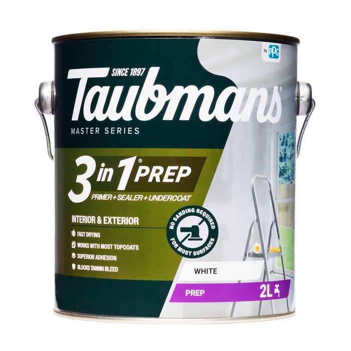 Taubmans 2L White 3 In 1 Interior And Exterior Primer Undercoat And Sealer Paint