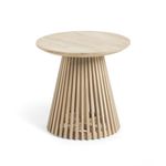 Jeanette round solid teak wood side table, 50 cm