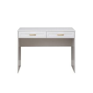 European Cabinetry White Hampton Oval Brass Handles Odessa Desk