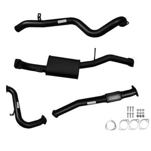 Ignite Exhausts Turbo Back For Nissan Gu Patrol 3l Leaf Spring Ute 3" No Cat With Muffler Black Aluminised Steel