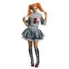 Women’s Pennywise IT Chapter 2 Halloween Costume with Skirt and Pom Poms, Medium