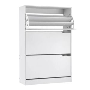 Artiss 3 Tier Shoe Rack Storage Cabinet White