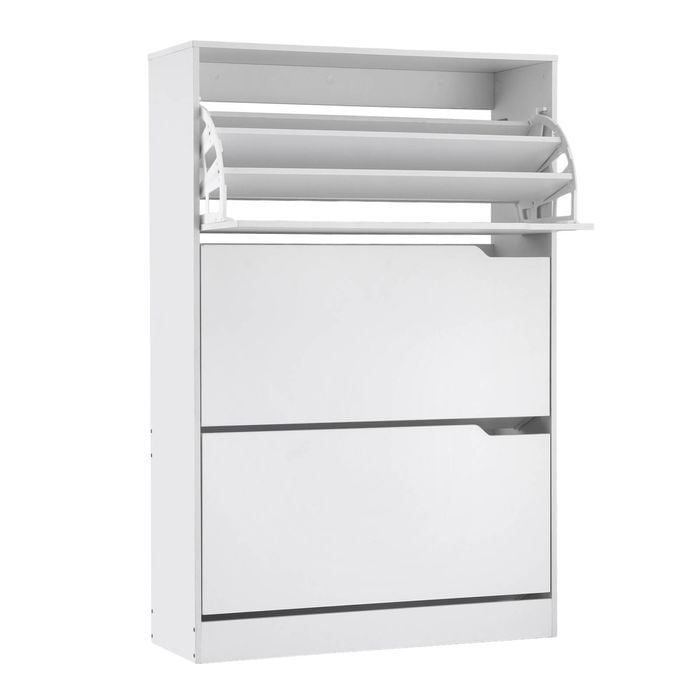 Artiss 3 Tier Shoe Rack Storage Cabinet White