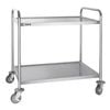 Vogue Stainless Steel 2 Tier Clearing Trolley Large 930x855x535mm Commercial Kitchen Storage