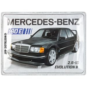Nostalgic-art Large Sign Mercedes-benz 190 E 2.5-16 Evolution Ii 30x40x0.5cm