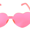 Heart Sun Glasses Metal Frame Costume Pink