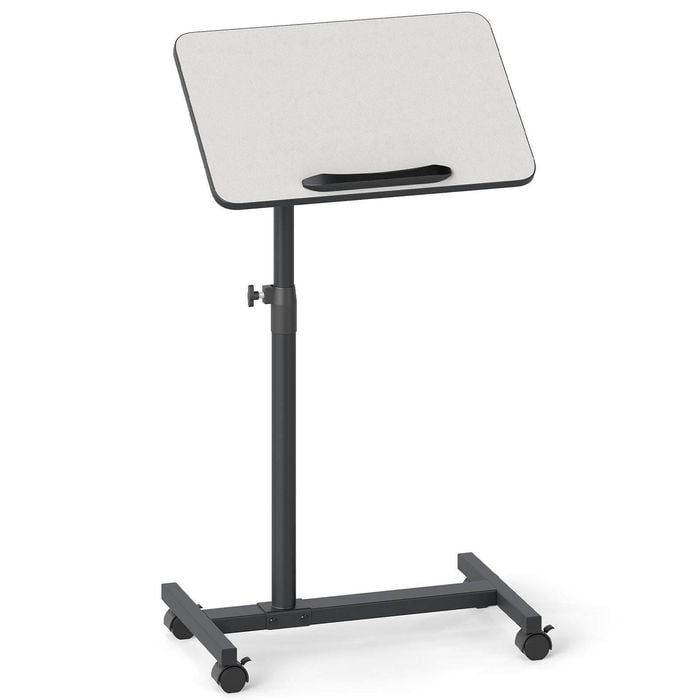 Costway Mobile Standing Desk Adjustable Bedside Laptop Desk Grey
