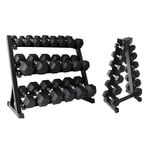BRIXX 2.5kg - 30kg Hex Dumbbell Set & 2 Racks