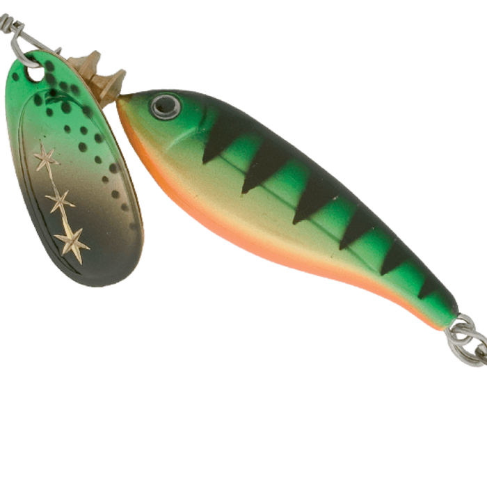 Size 2 Blue Fox Minnow Super Vibrax Long Casting Spinner Lure - Gold Perch