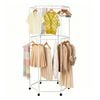 Hexagonal Rotating Clothing Rack 2-tier 360 Swivel Metal Clothes Drying Rack
