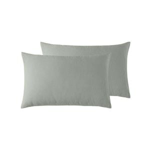 Vintage Design Homewares 48cm x 73cm Sage Green Set of 2 French Linen Standard Pillowcase
