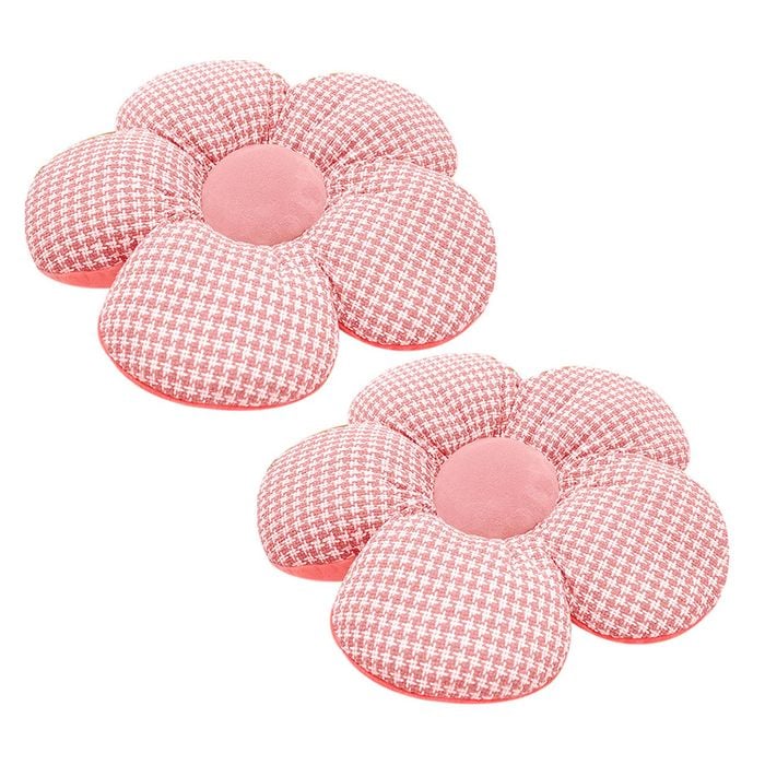 SOGA 2 Pack 45cm Pink Flower Floor Cushions