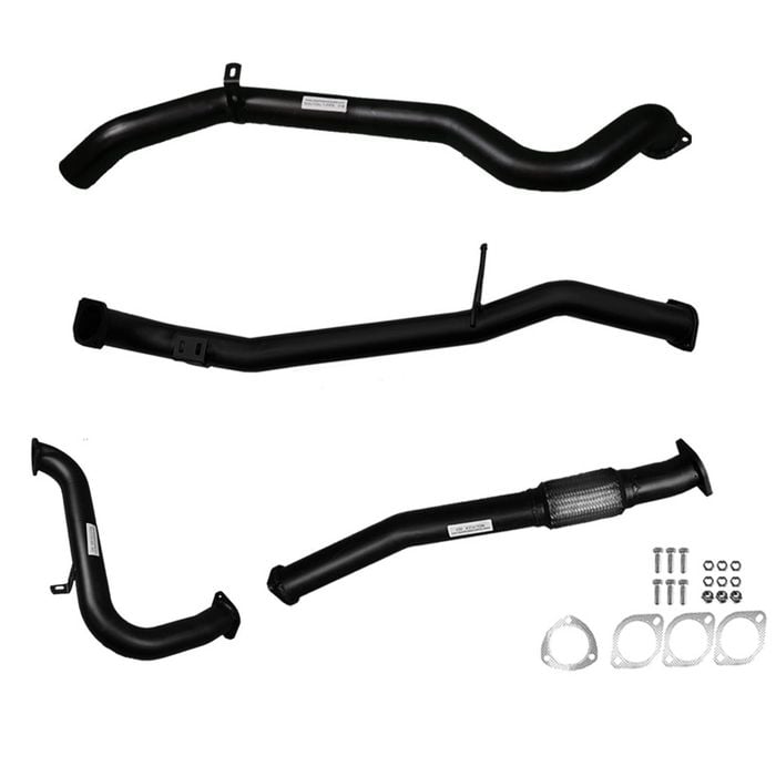 Ignite Exhausts Turbo Back For Nissan Gu Patrol 3l Coil Spring Ute 3" No Cat With Pipe Black Aluminised Steel