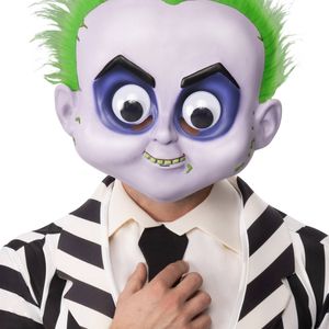 Beetlejuice Googly Eyes Injection Moulded Mask Adult Halloween Costume Green