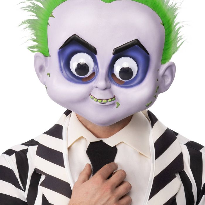 Beetlejuice Googly Eyes Injection Moulded Mask Adult Halloween Costume Green