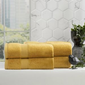 Renee Taylor 4 Piece Cotton Bath Sheet Mustard