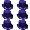 6x SATIN TOP HAT Costume Party Cap Fancy Dress Trilby Fedora One Size BULK Purple