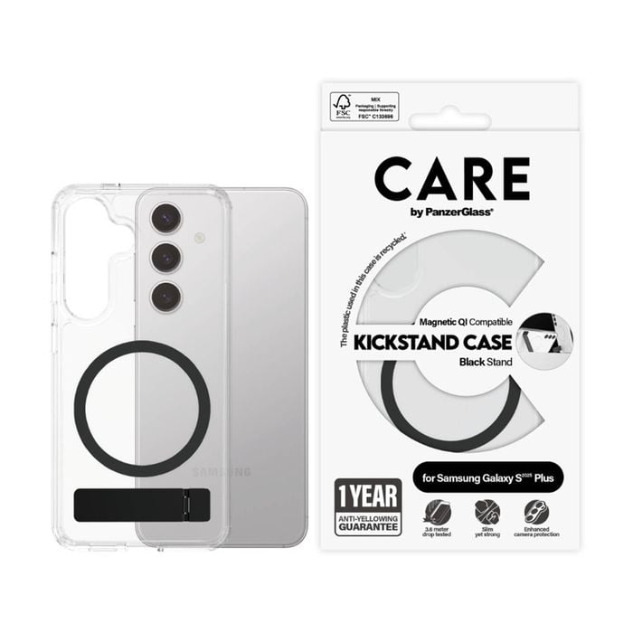 Panzer Kickstand Mag Phone Case for Samsung GS25+ - Clear/Black