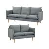 Sinatra 2 + 3 Seater Fabric Sofa Lounge Couch Dark Grey