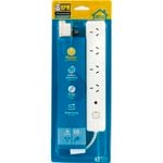 HPM 4 Outlet Surge Powerboard with Master Switch White
