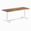 Desky Dual Sit To Stand Saman Hardwood Desk 180x75cm White Frame