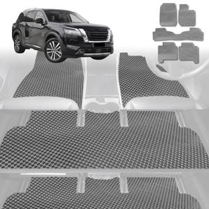 6D Diamond Car Floor Mats for Nissan Pathfinder 8 seater (R53)2022-Current-Ultimate Set-Grey-Outback GT