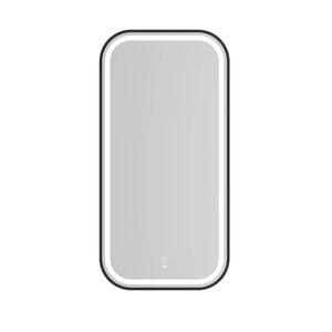 Attica 900 x 450mm Black Matte Metal Framed Porta LED Mirror