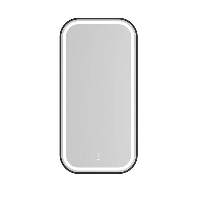 Attica 900 x 450mm Black Matte Metal Framed Porta LED Mirror