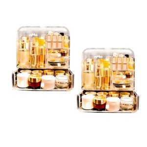 SOGA 2X Transparent Cosmetic Storage Box Clear Makeup