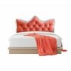 SOGA Home & Living Bundle – Pink Tufted Crown Pillow & Orange Acrylic Knitted Throw Blanket