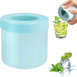 Catzon Silicone Ice Cube Mold Easy Release Ice Cup for Freezer Whiskey-Blue