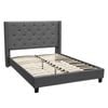 Foret Bed Frame King Mattress Base Platform Fabric Wooden Sleep Beds 3 Colors