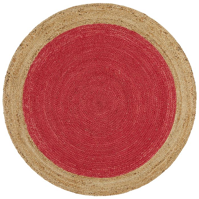The Rug Connection Gallery Polo Red 150x150cm - Small Round Handwoven Jute Indoor Rug