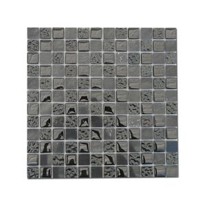Johnson Tiles 300 x 300mm Nero Gloss Blend Mosaic - Each
