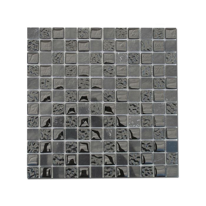 Johnson Tiles 300 x 300mm Nero Gloss Blend Mosaic - Each