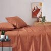 Gioia Casa Vintage Washed 100% Cotton Sheet Set with 2 Pillowcases - Brick - Queen Size