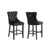 Elegant Collections Black French Bar Stool with Footrest