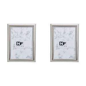2PK NF Living Shine Bright Photo Frame 5x7 Modern Design Metal Silver