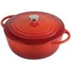 Pyrolux Pyrochef 26cm/5L Cast Iron Round Casserole w/ Lid Stovetop/Induction Red